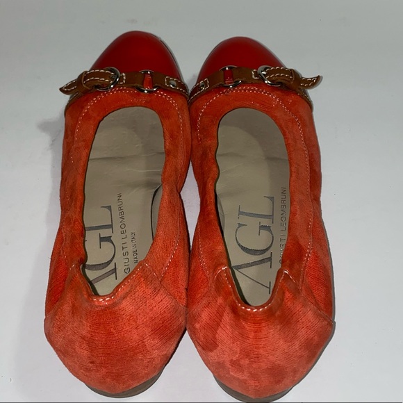 Attilio Giusti Leombruni salmon orange/red flats - Picture 2 of 4